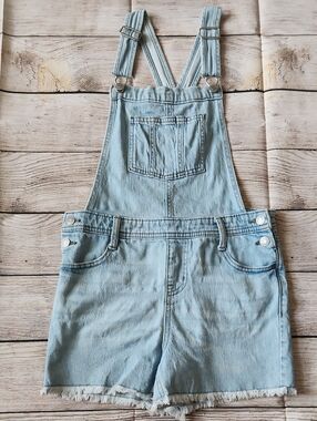 Cat & Jack Girls Pale Blue Denim Shortall Overalls 10/12
